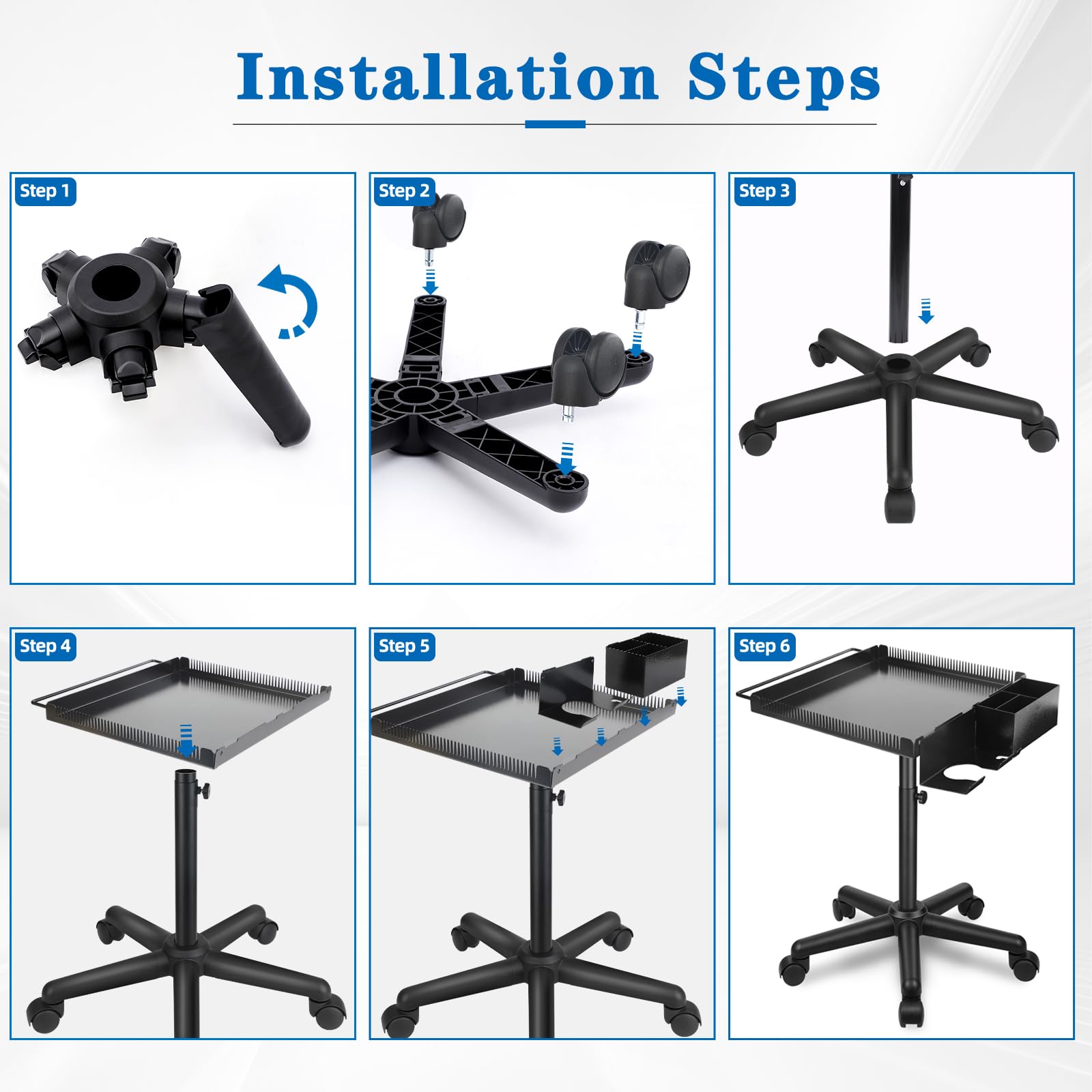 Takeashine easy-assembly-steps illustrate quick setup for home or pro spaces.