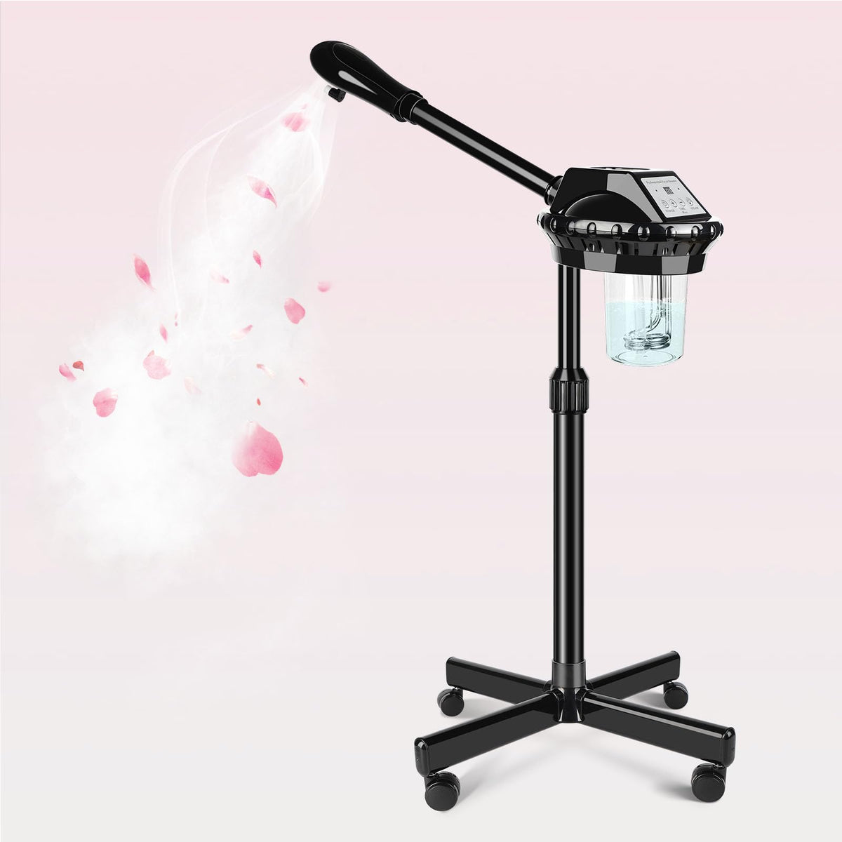 Takeashine professional facial steamer with wheels for easy home spa sessions