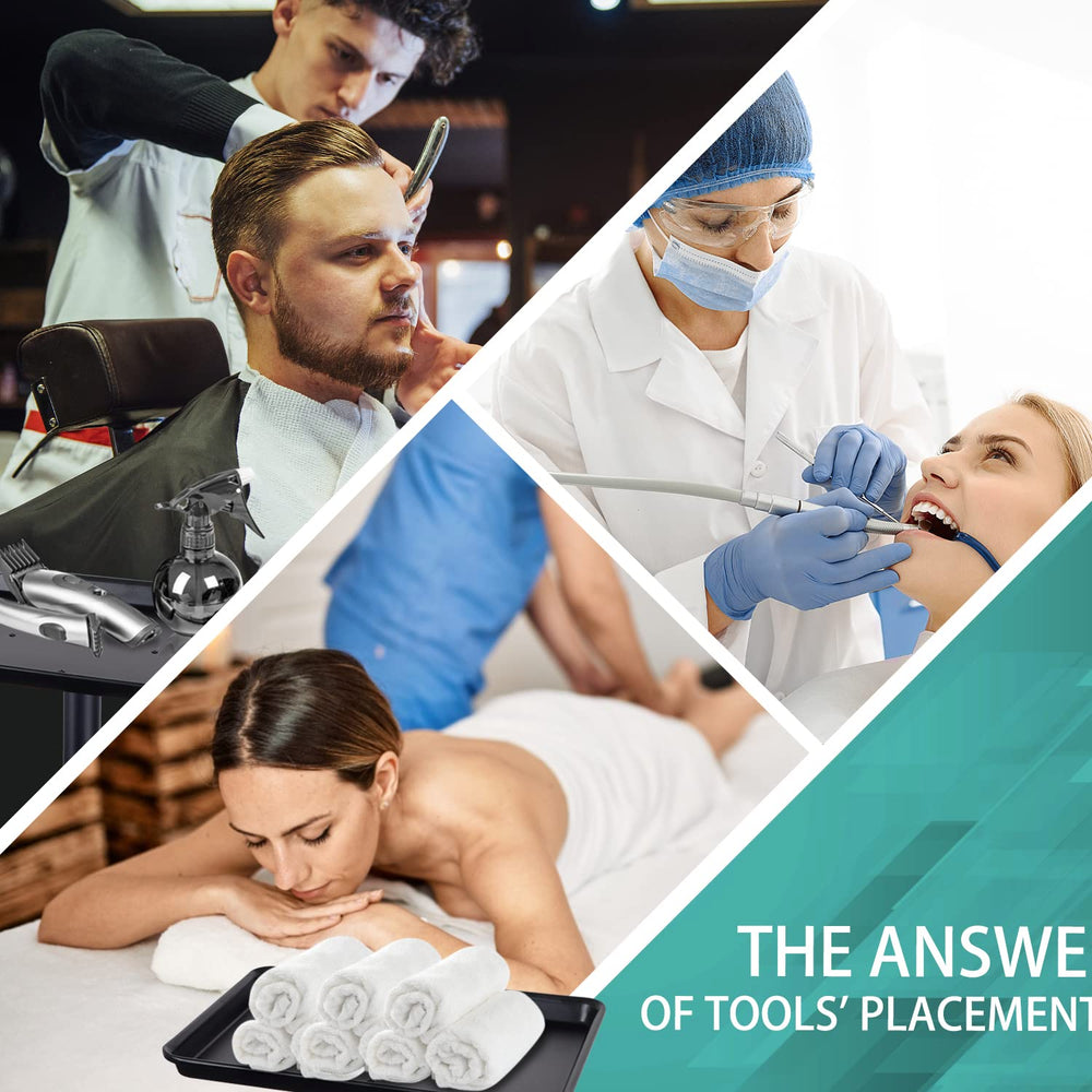 Takeashine salon color tray in use keeps tools organized during treatments.