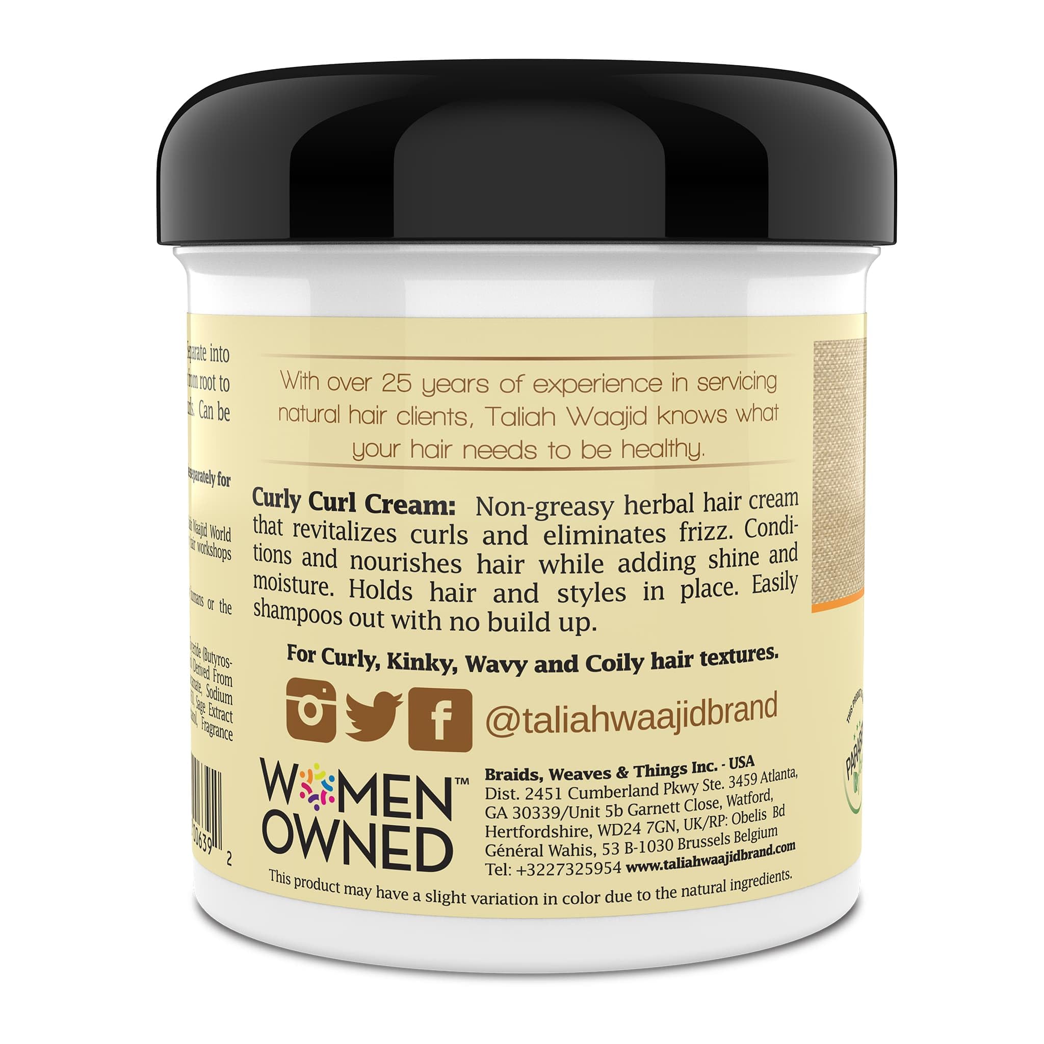 Taliah Waajid Curls Waves Natural cream hand dispense demonstrates quick styling and shine