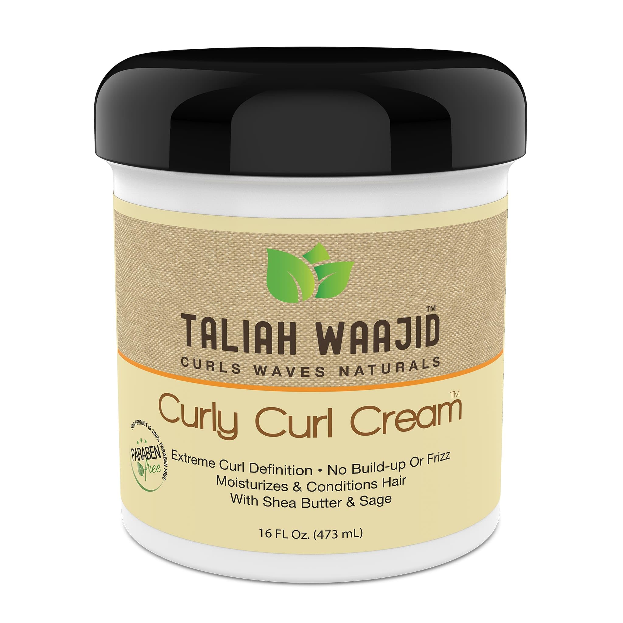 Taliah Waajid Curly Curl Cream helps boost shine while conditioning hair texture.