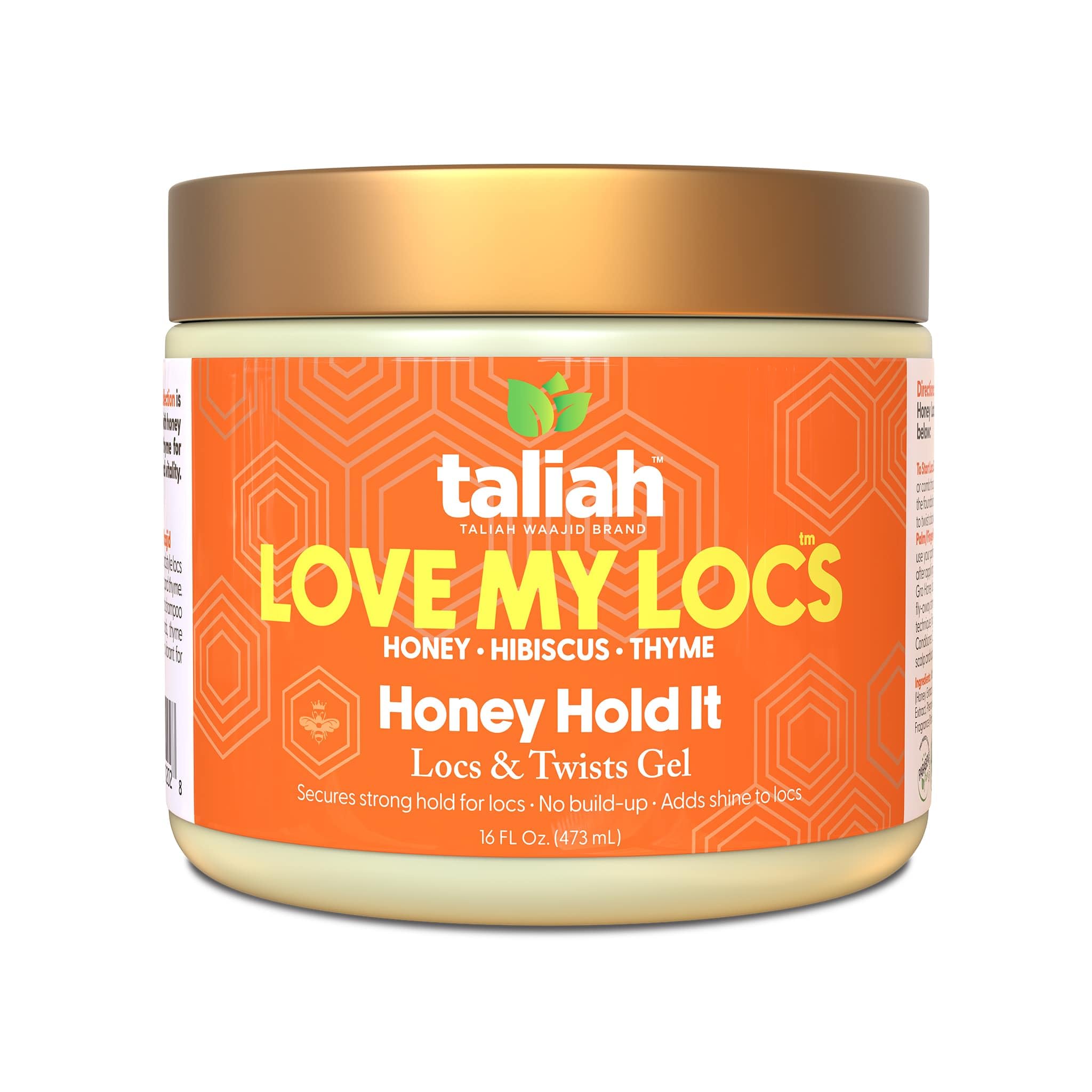 Taliah Waajid Love My Locs gel tub showing glossy finish on twists