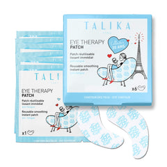 Talika Eye Therapy Patch packaging close-up showcasing a six-refill kit for revitalized under-eye care.