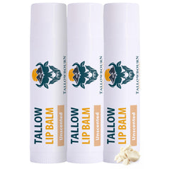 Tallowbourn lip balm 3-pack packaging for on-the-go moisture and daily use.
