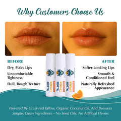 Tallowbourn organic coconut oil close-up signaling all-natural, gentle lip care.