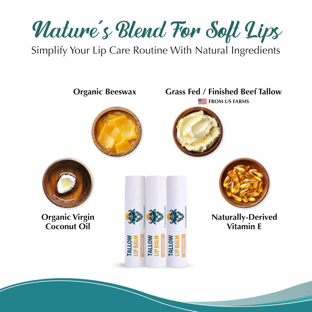 Tallowbourn unscented lip balm texture ideal for sensitive lips.