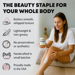 TALLOWRX honey balm on skin illustrating soothing, nourishing daily-use benefits.