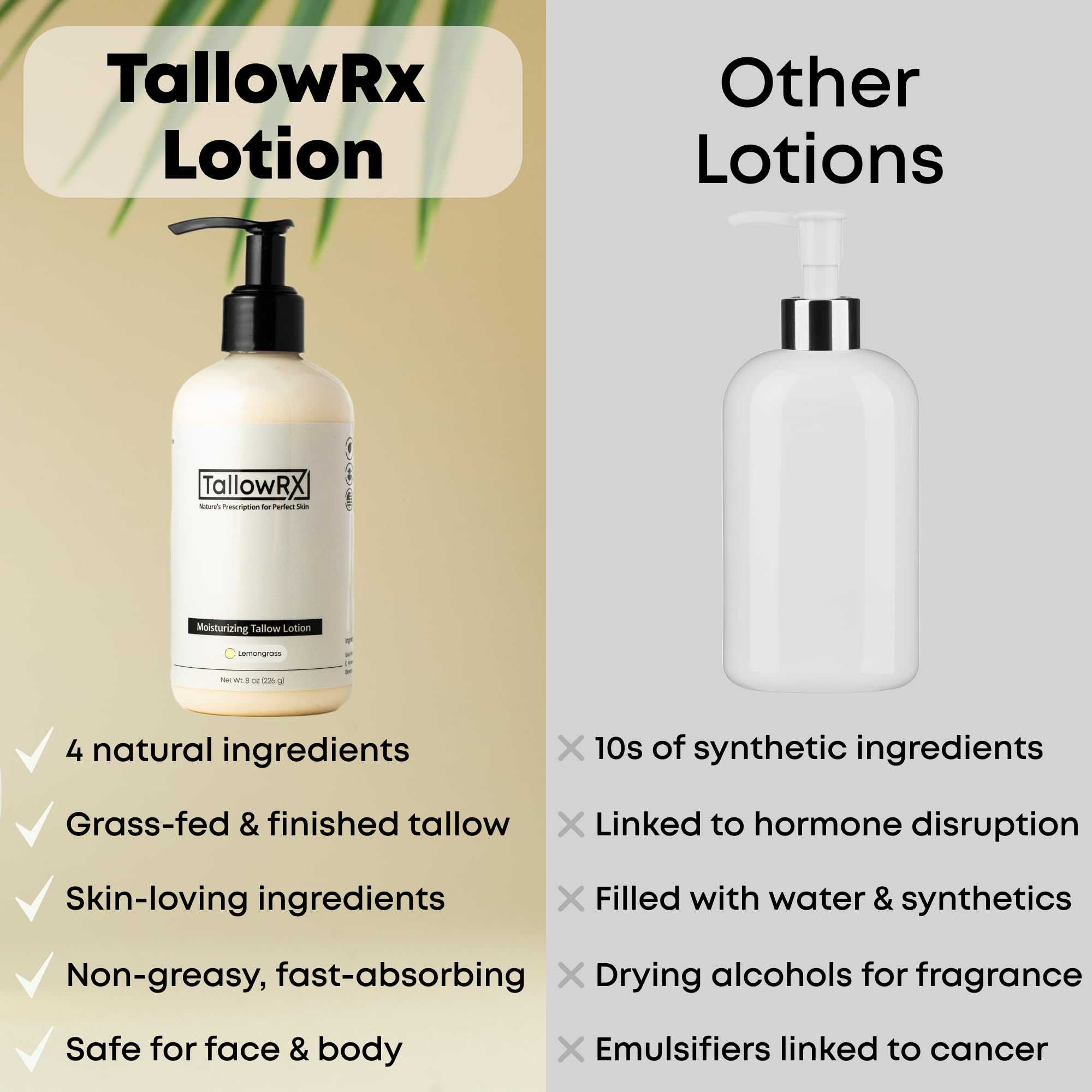 TALLOWRX lotion applied on face demonstrates versatile daily hydration