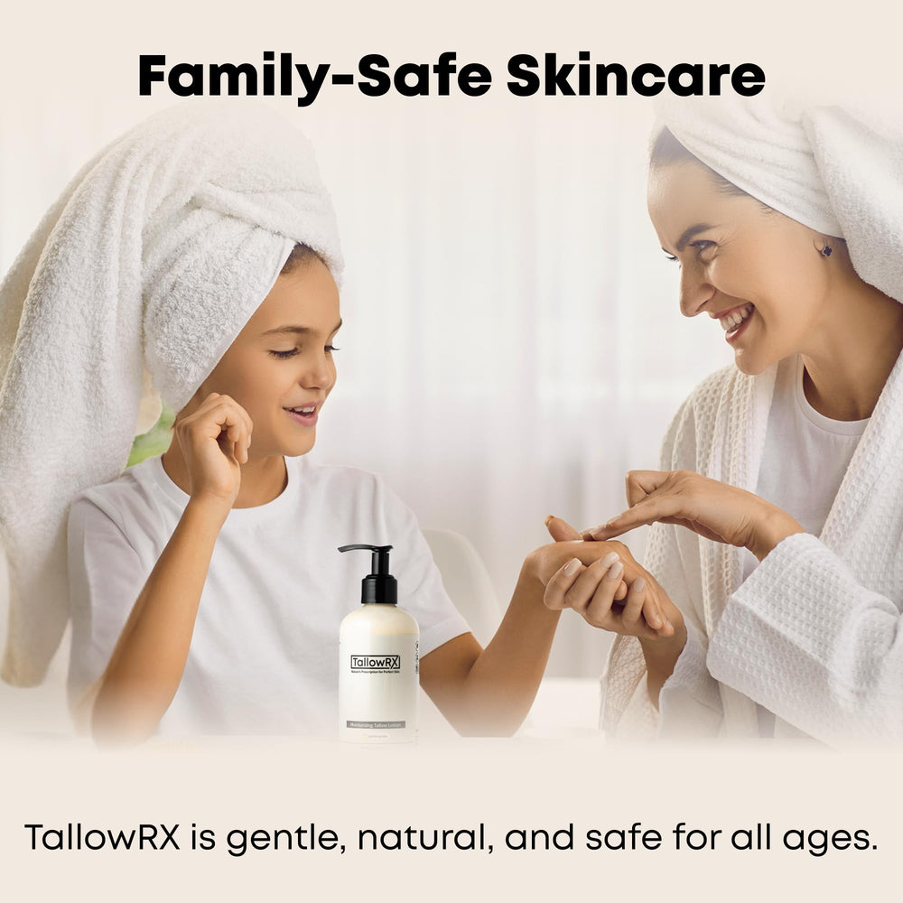 TALLOWRX packaging emphasizes clean ingredients and sustainable design