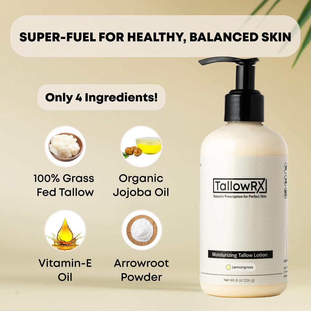 TALLOWRX lotion texture appears light and non-greasy