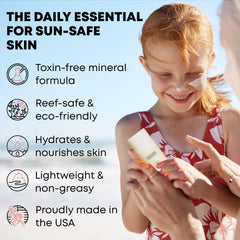 TallowRX SPF 50 non-greasy finish shows lightweight texture without white cast.
