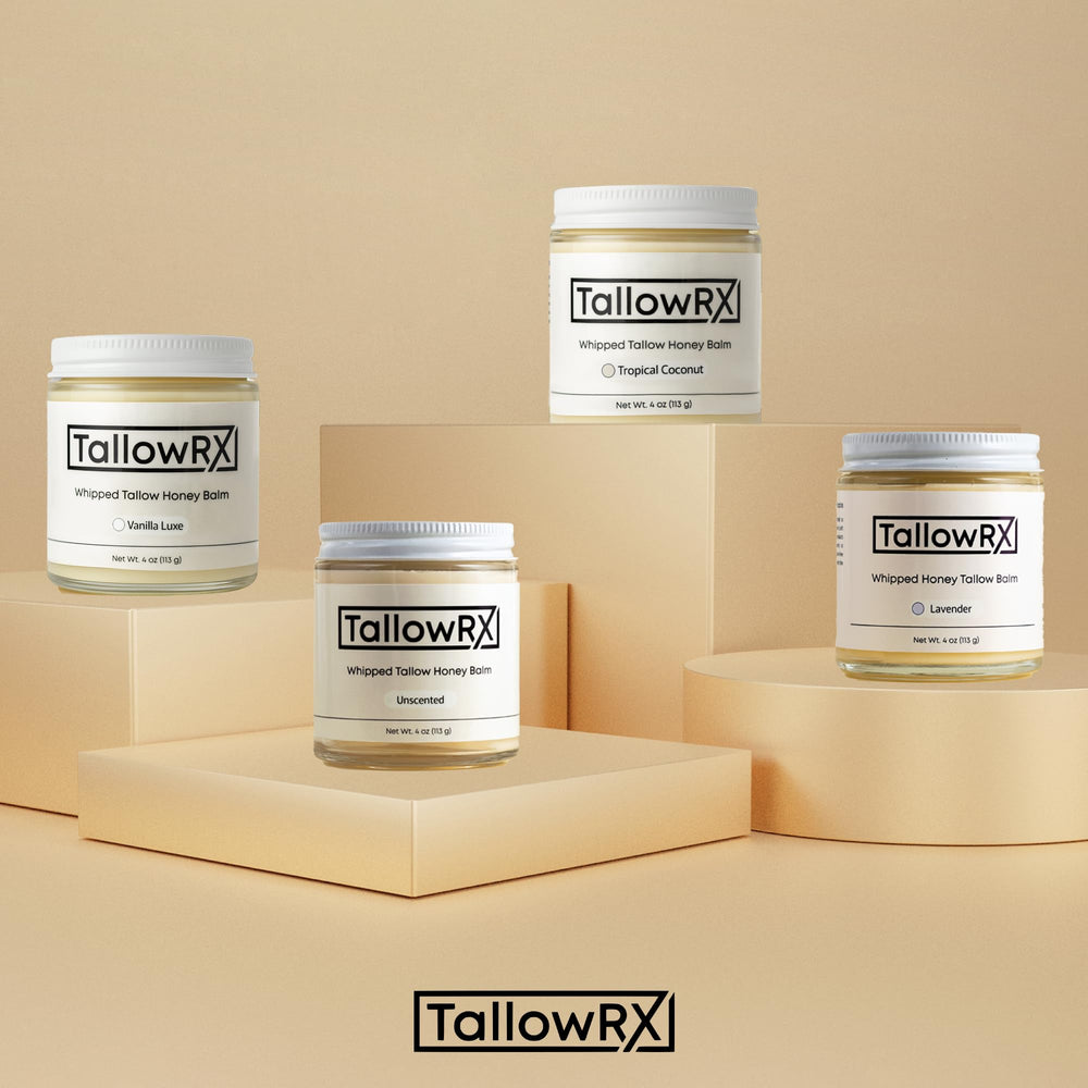 TALLOWRX whipped-tallow application on forearm demonstrates quick absorption and balanced moisture.