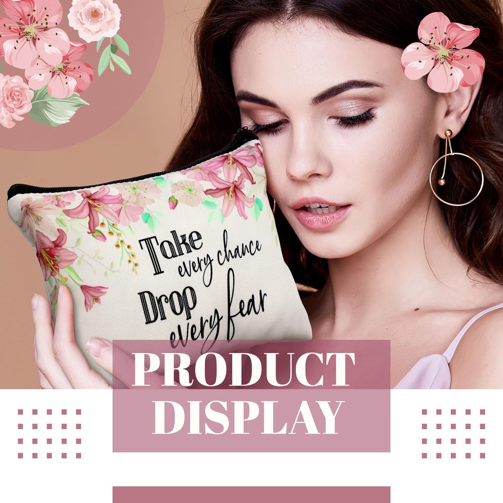 Talltalk canvas makeup pouch with bright flowers for daily use.