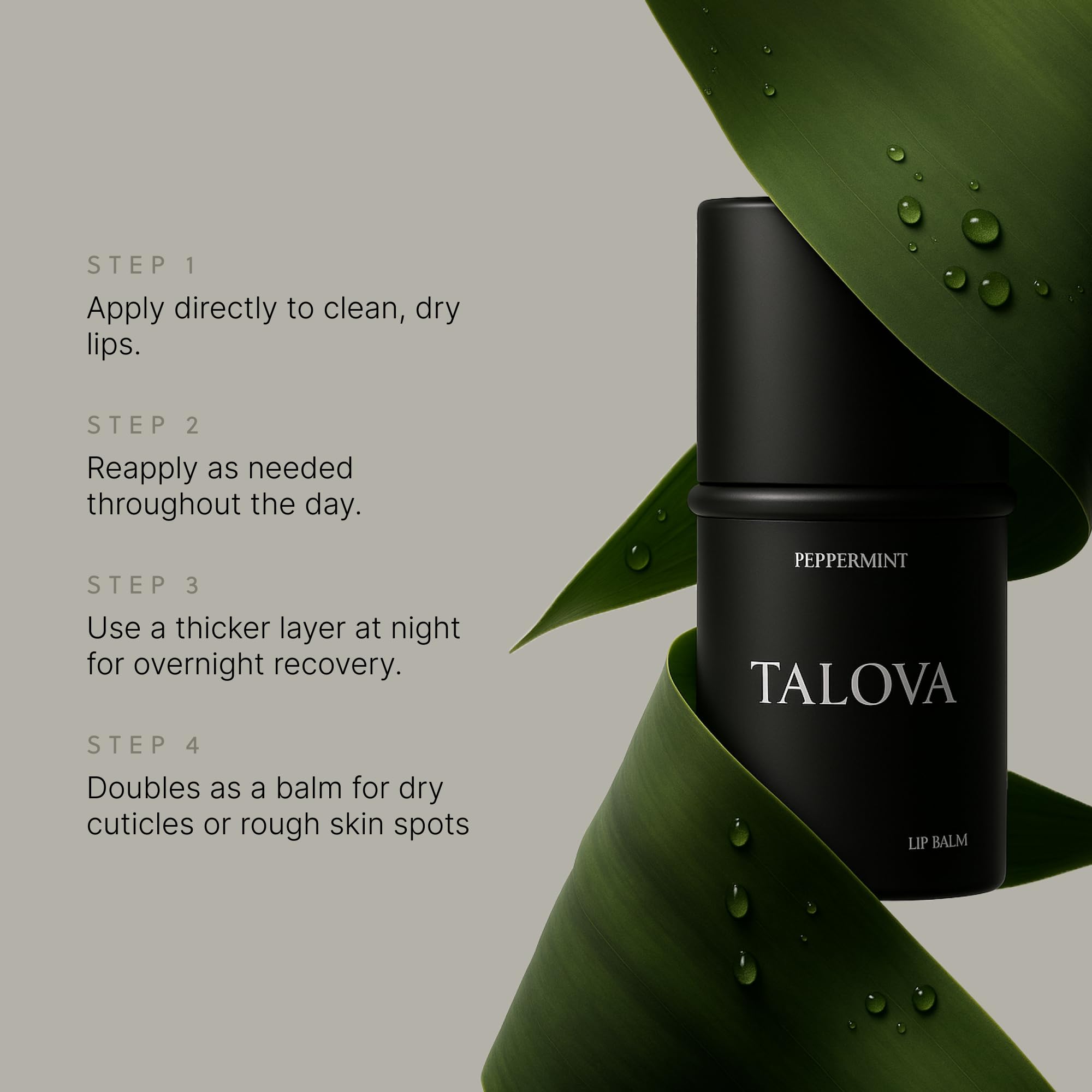 TALOVA vitamins A D E K ingredients close-up highlighting nourishing benefits.