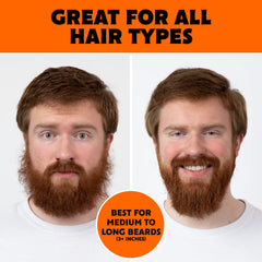 Tame The Wild Pro Beard Grooming Kit heat protectant spray guards hair from heat damage.