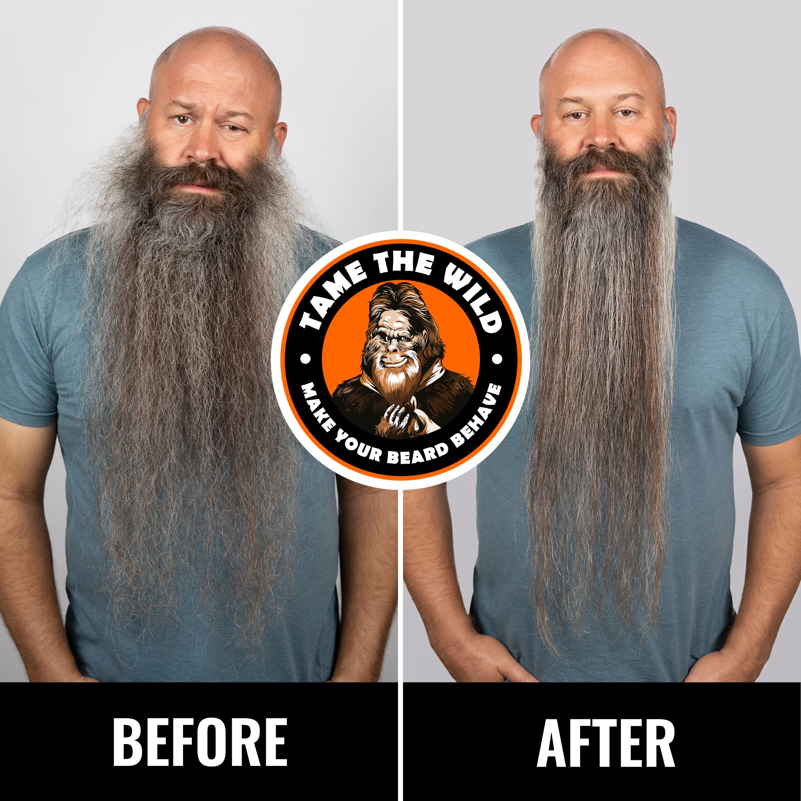 Tame The Wild Pro Beard Grooming Kit wooden comb aids detangling and shaping.