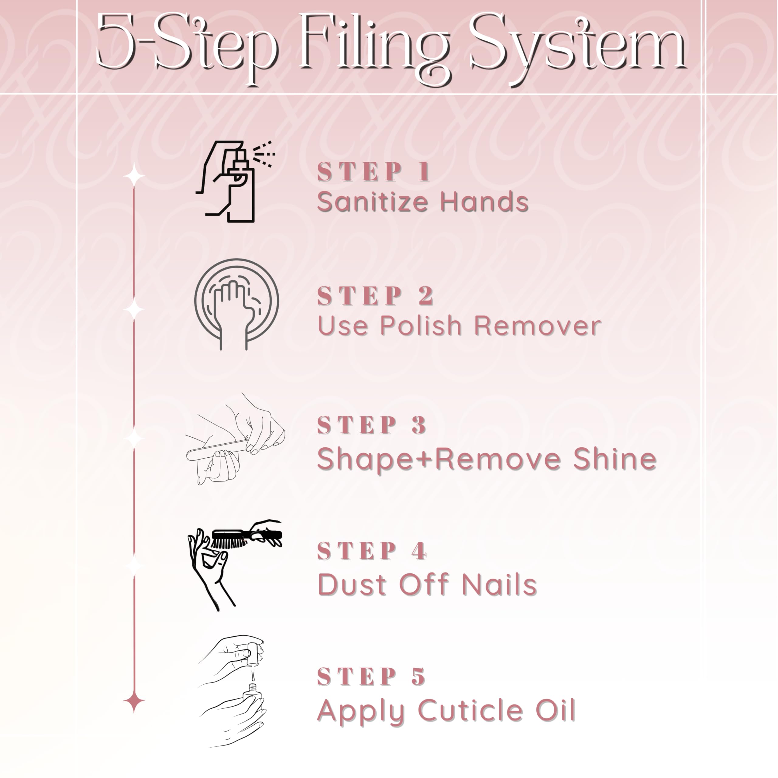 Tammy Taylor step-by-step nail prep system guides ridge smoothing for flawless polish.