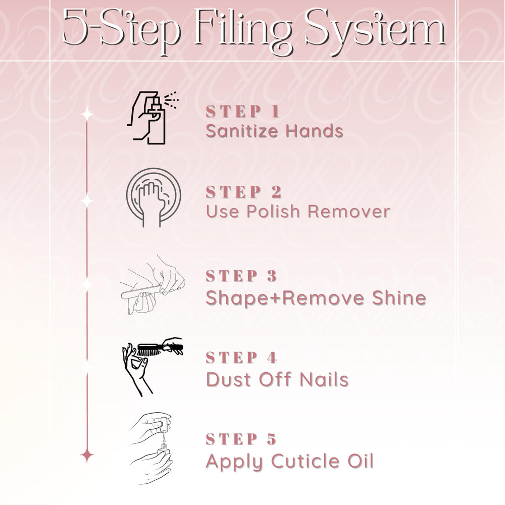 Tammy Taylor step-by-step nail prep system guides ridge smoothing for flawless polish.