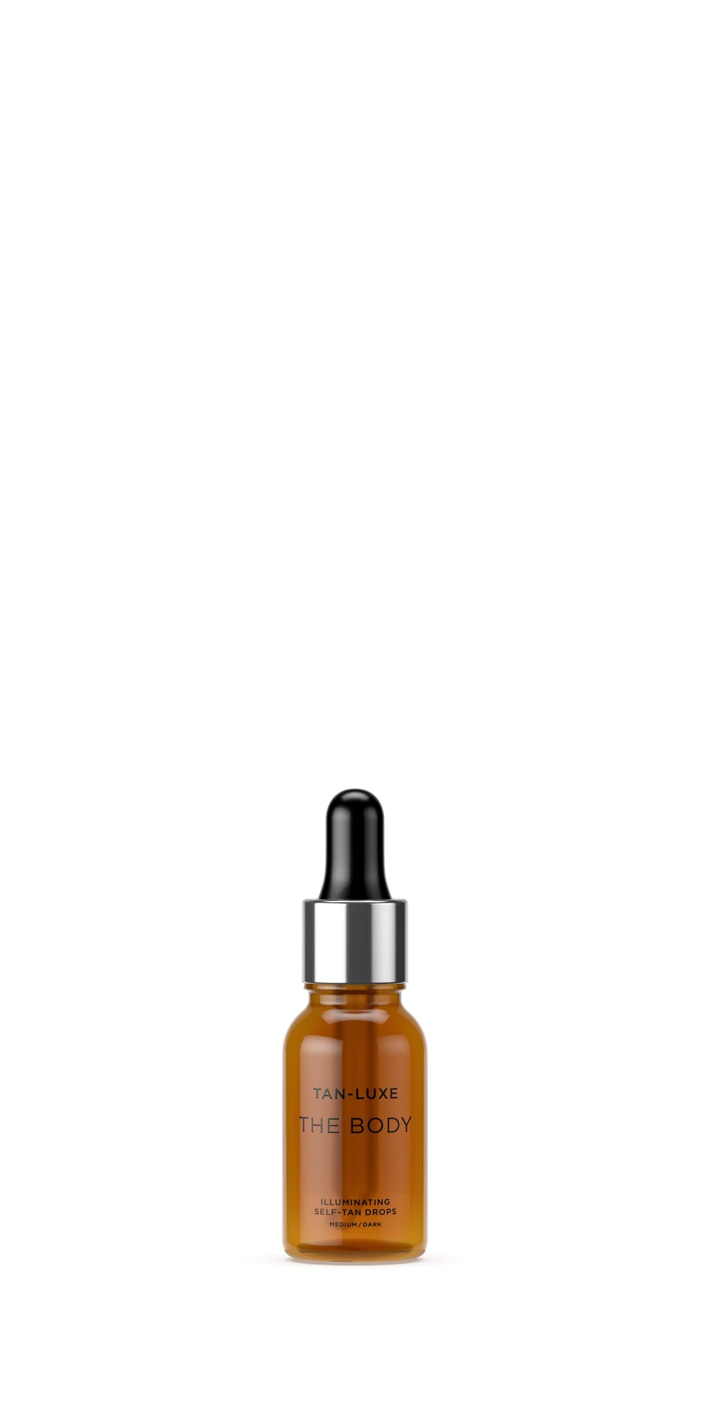Tan-Luxe The Body Illuminating Drops bottle showcases customizable glow for your skin.