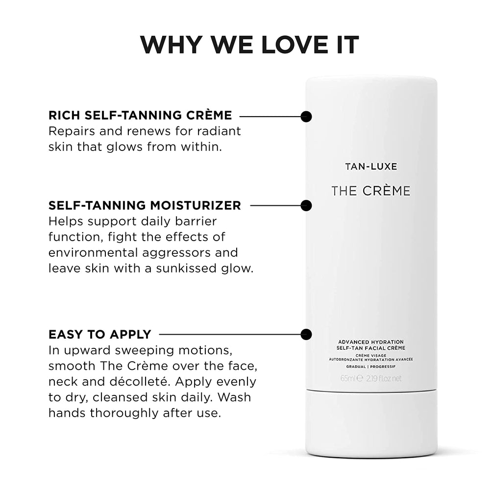 Tan-Luxe The Crème application sweep demonstrating even coverage.