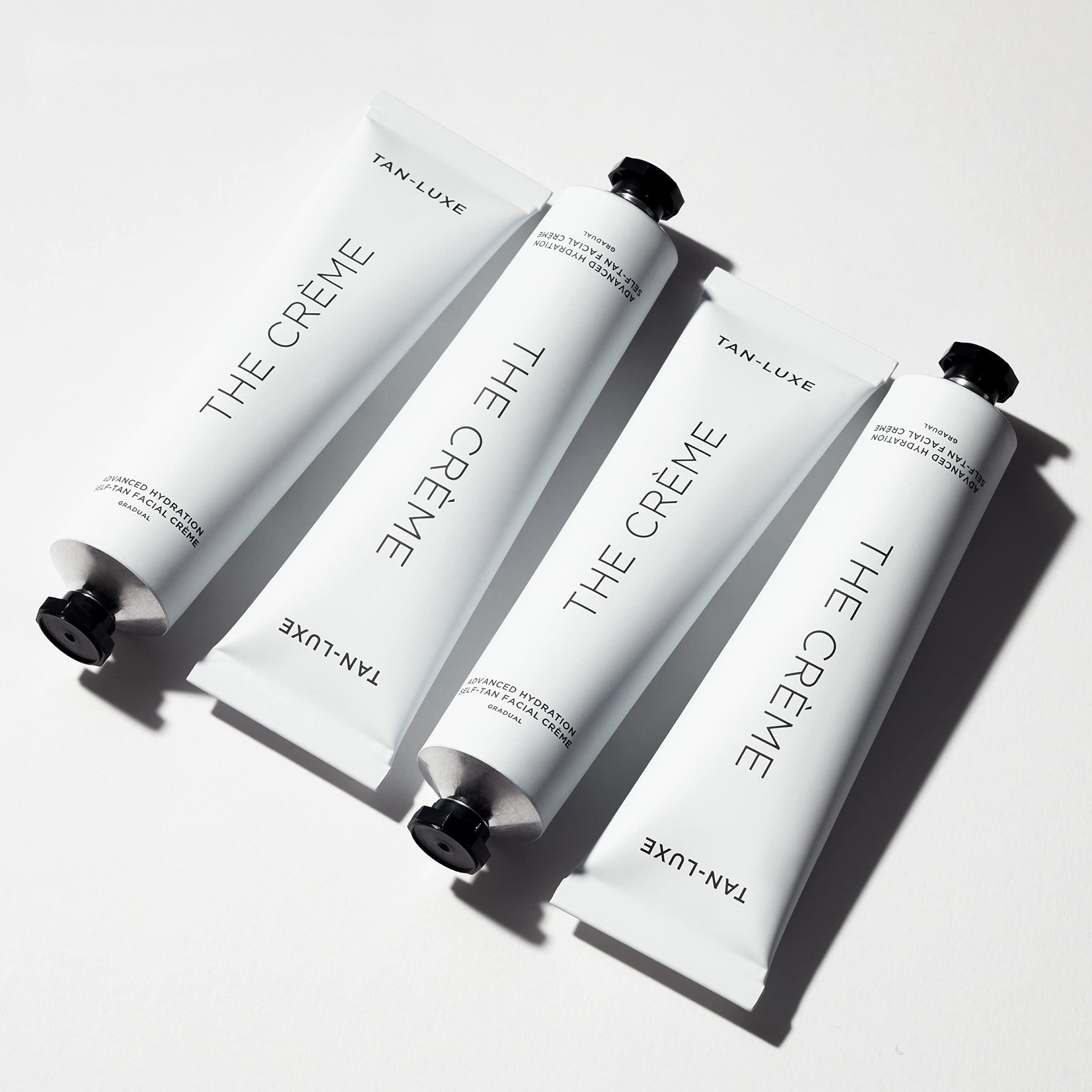 Tan-Luxe The Crème packaging close-up with cruelty-free branding.