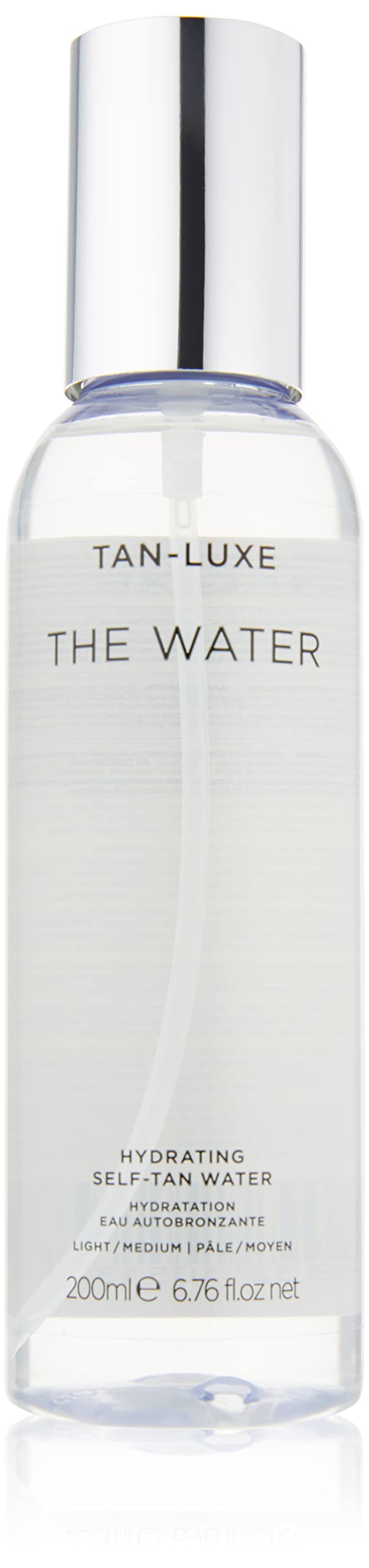 TAN-LUXE The Water bottle ready for hydrating self-tan application for a natural glow.