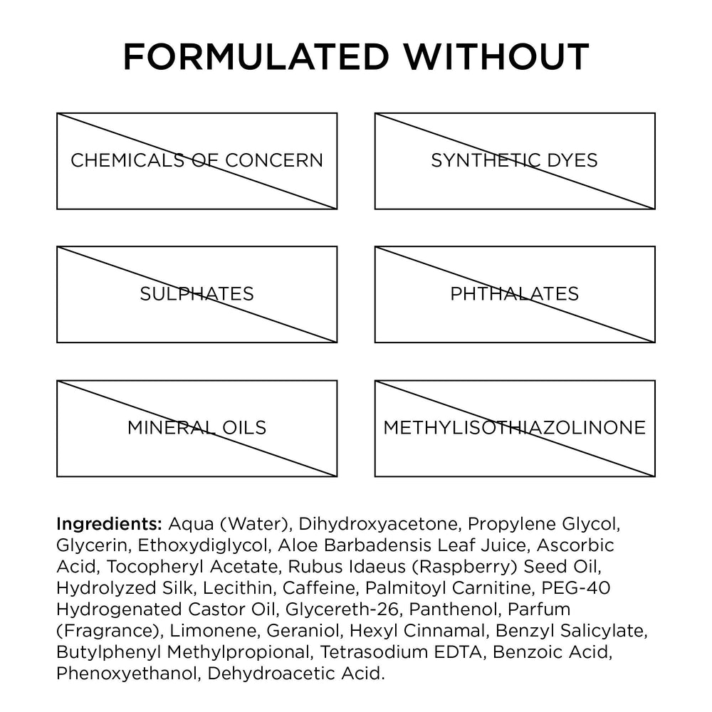 TAN-LUXE The Water vitamin blend with B, C, E supports hydrated skin.