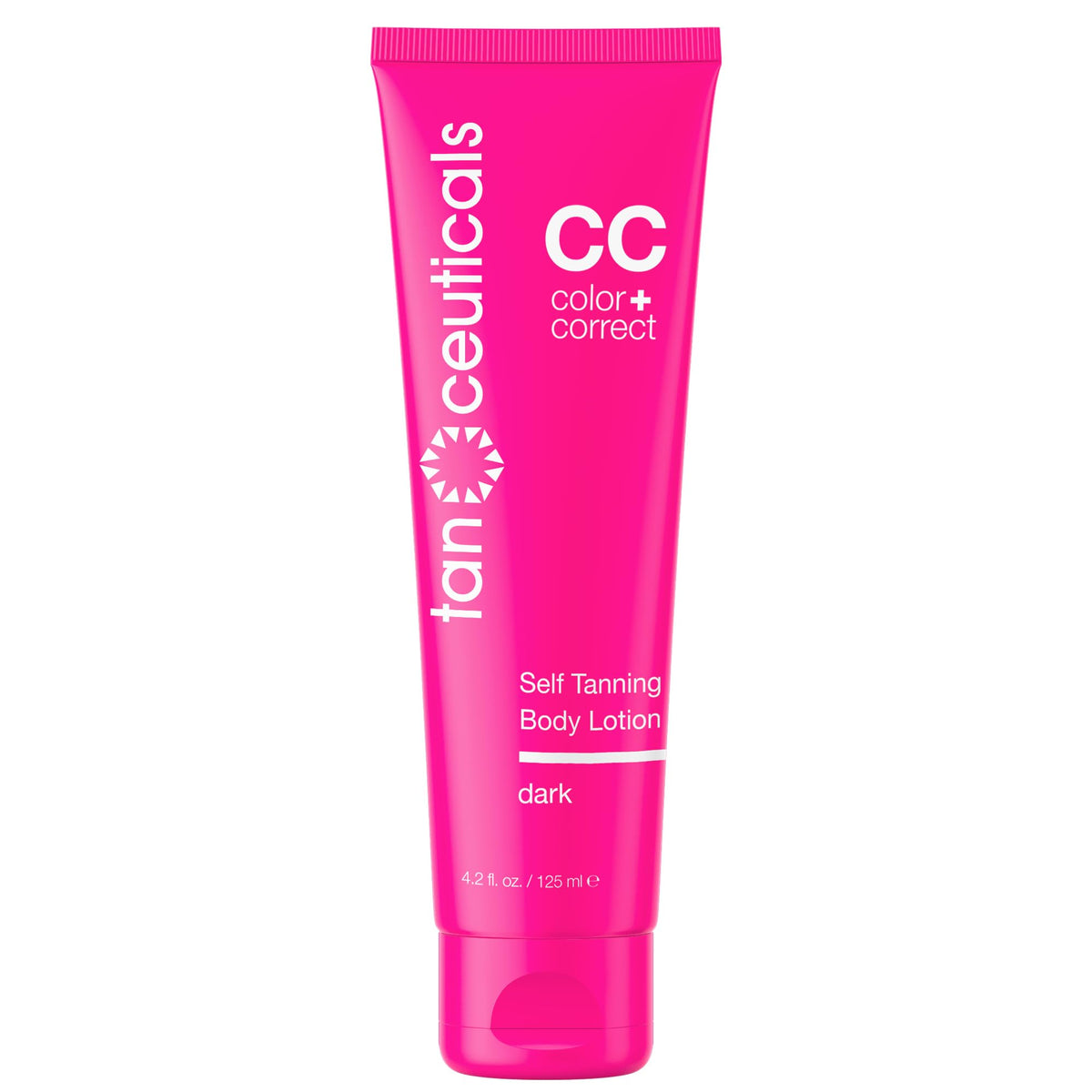 Tanceuticals Self Tanner Dark bottle closeup showing streak-free bronze glow