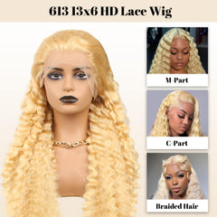 Tanduca 613 deep-wave blonde wig texture for full, bouncy curls