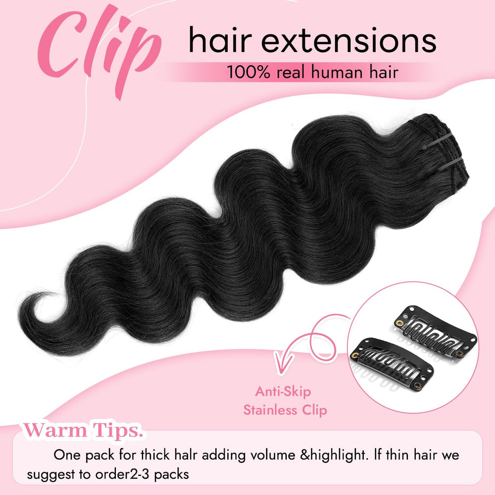 Tandulo clip-ins on model demonstrate instant volume