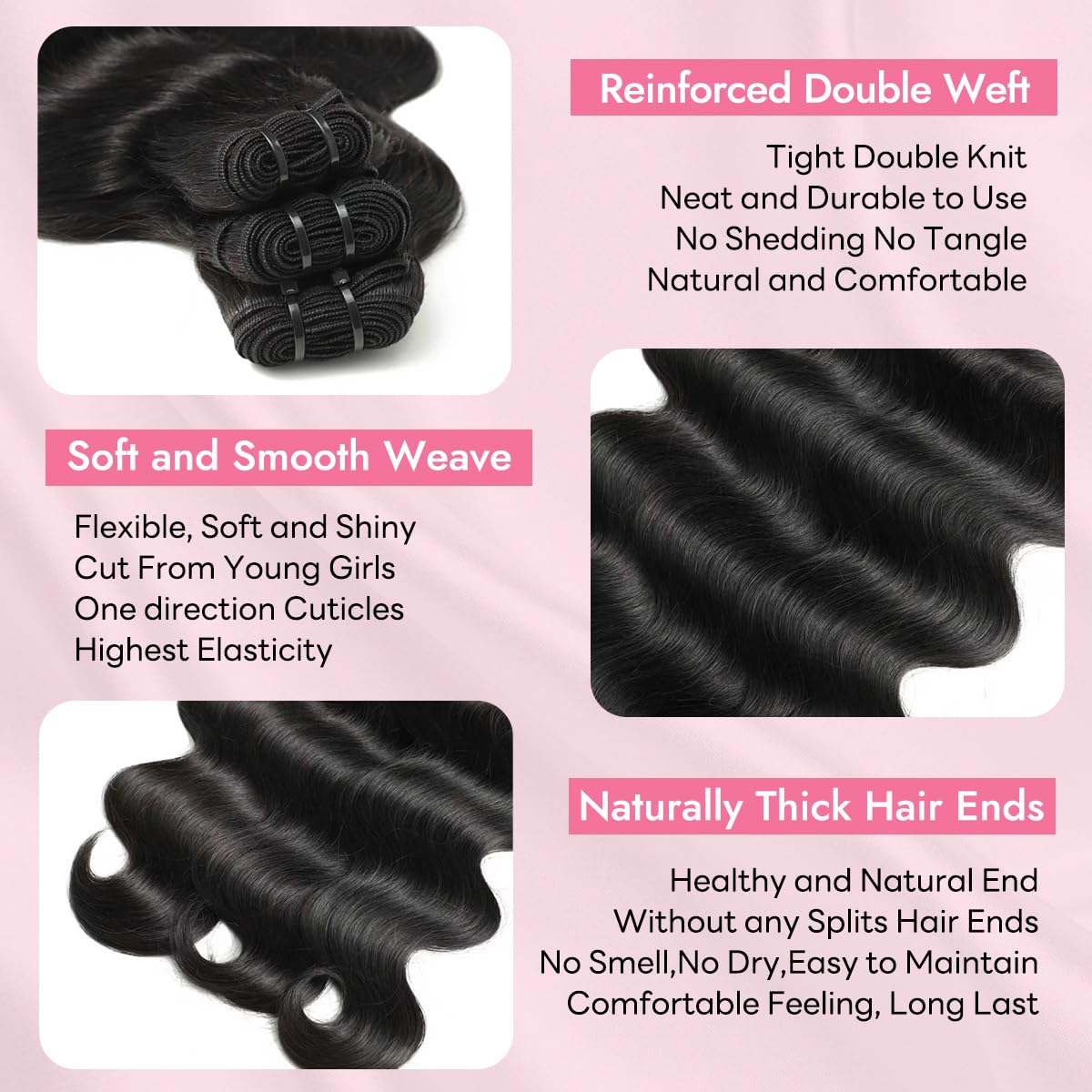 Tandulo virgin Brazilian hair 24in on model