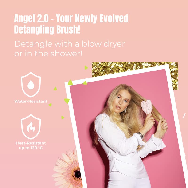Tangle Angel ergonomic angel-wing handle offers comfortable grip during styling.