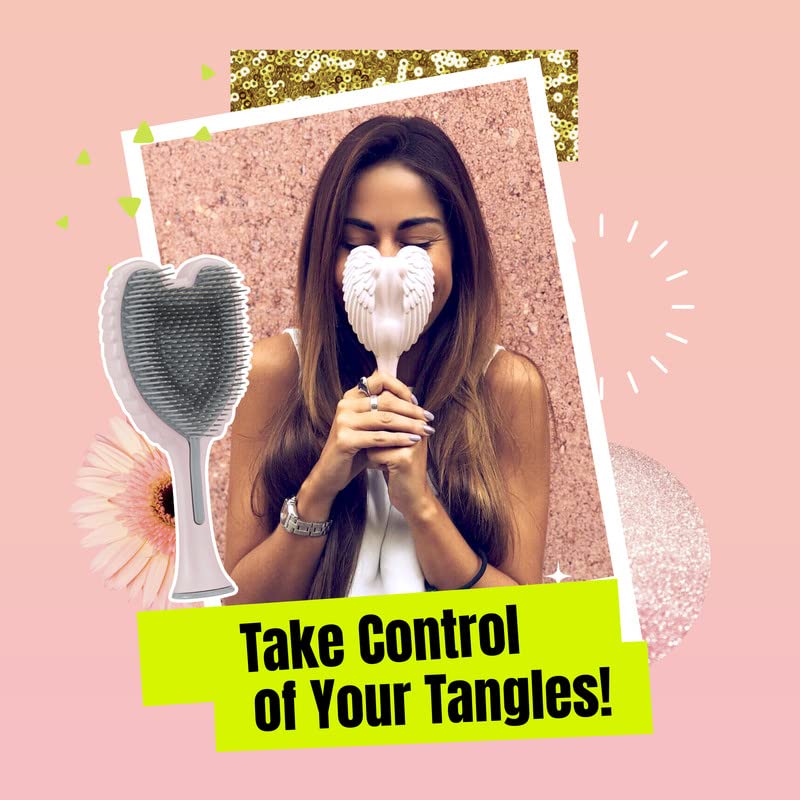 Tangle Angel soft flex bristles glide through straight and wavy hair with ease.