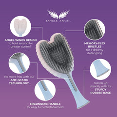 Tangle Angel water- and heat-resistant brush suitable for wet detangling and blow-drying.