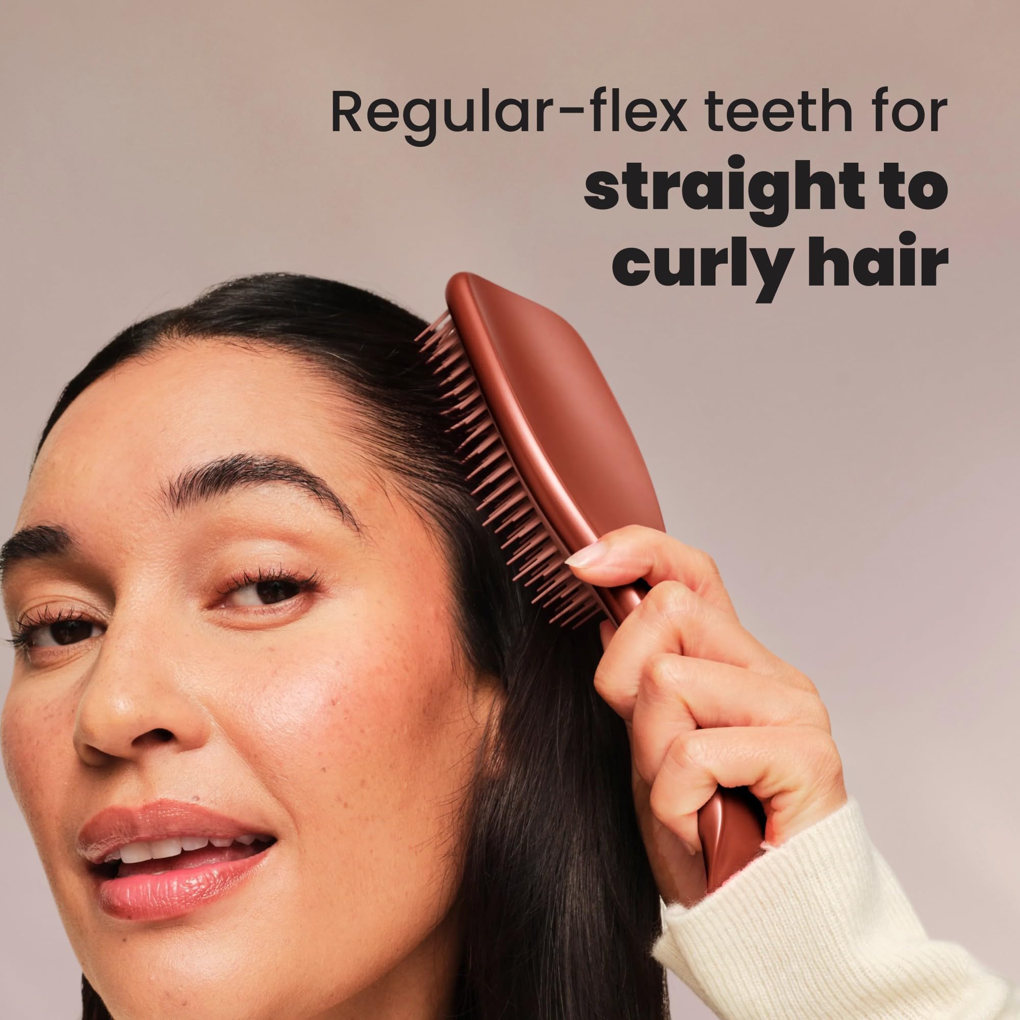 Tangle Teezer Chrome Ultimate Detangler in shower-friendly setting with conditioner distribution
