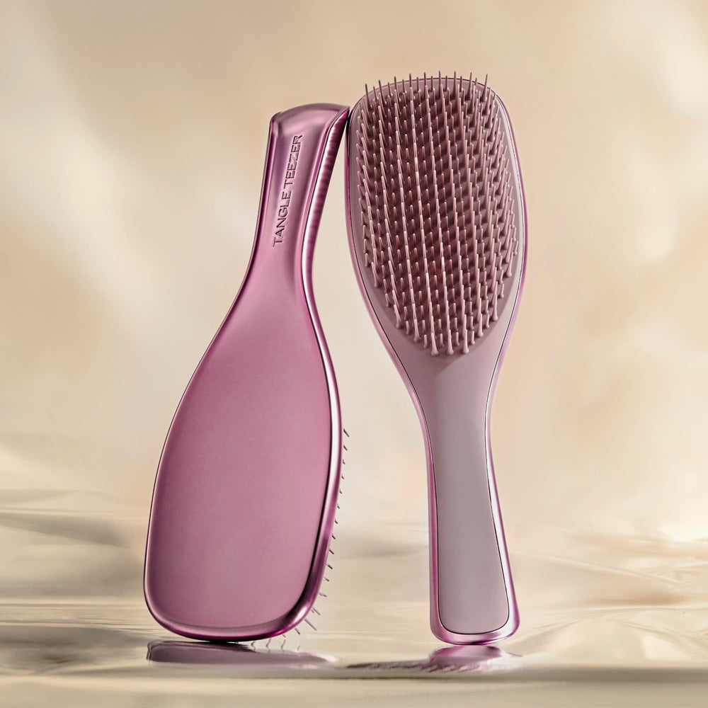 Tangle Teezer Chrome Ultimate Detangler Brush on wet hair for quick knot removal