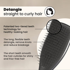 Tangle Teezer Chrome Ultimate Detangler short-teeth close-up smoothing the cuticle