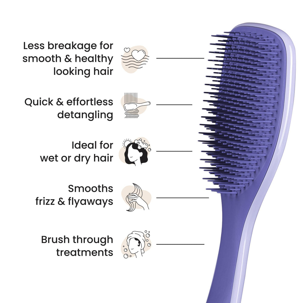 Tangle Teezer dry hair detangling demonstrates minimal breakage and gentle styling.