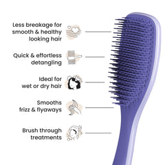 Tangle Teezer dry hair detangling demonstrates minimal breakage and gentle styling.