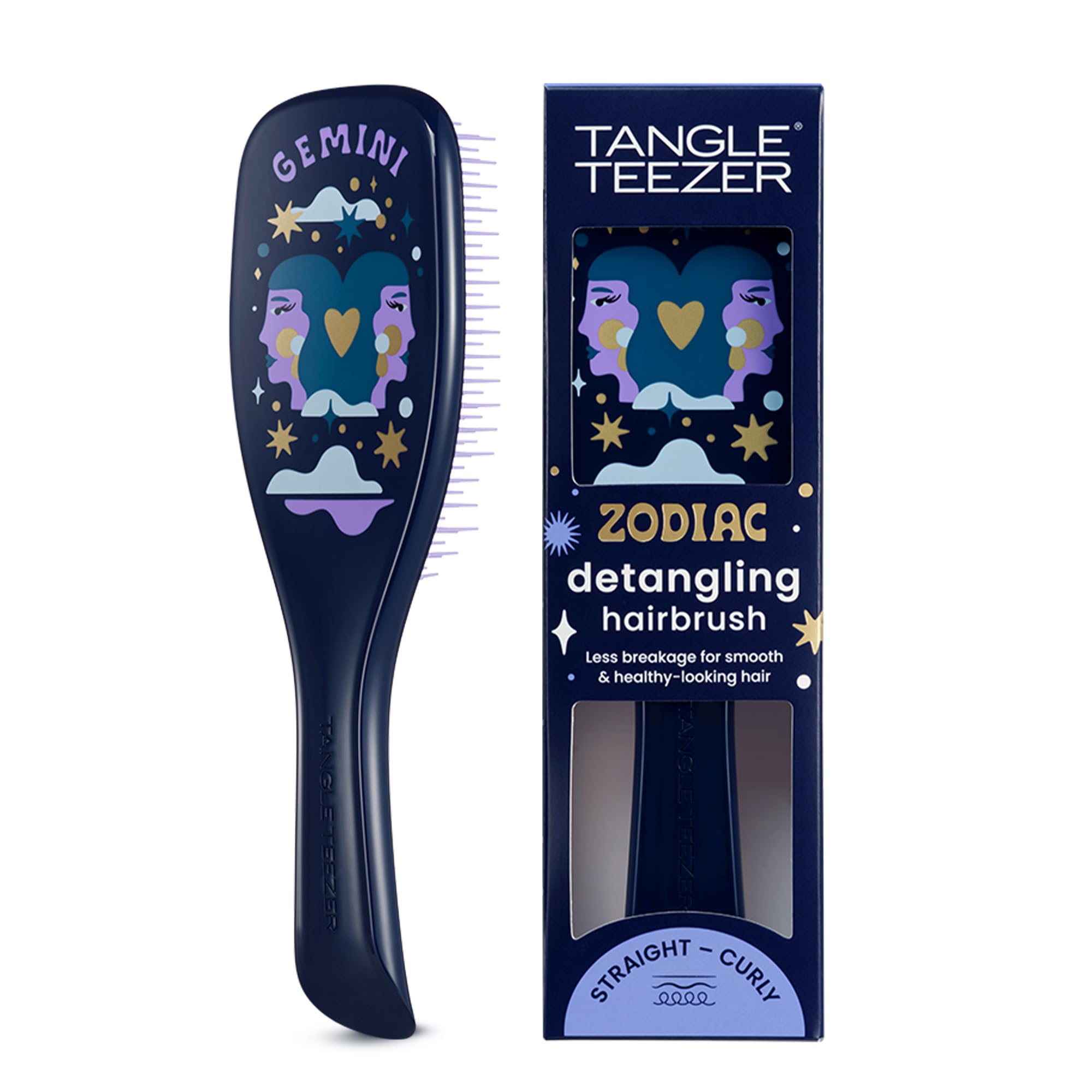 Tangle Teezer Gemini detangler for wet and dry hair reduces knots.