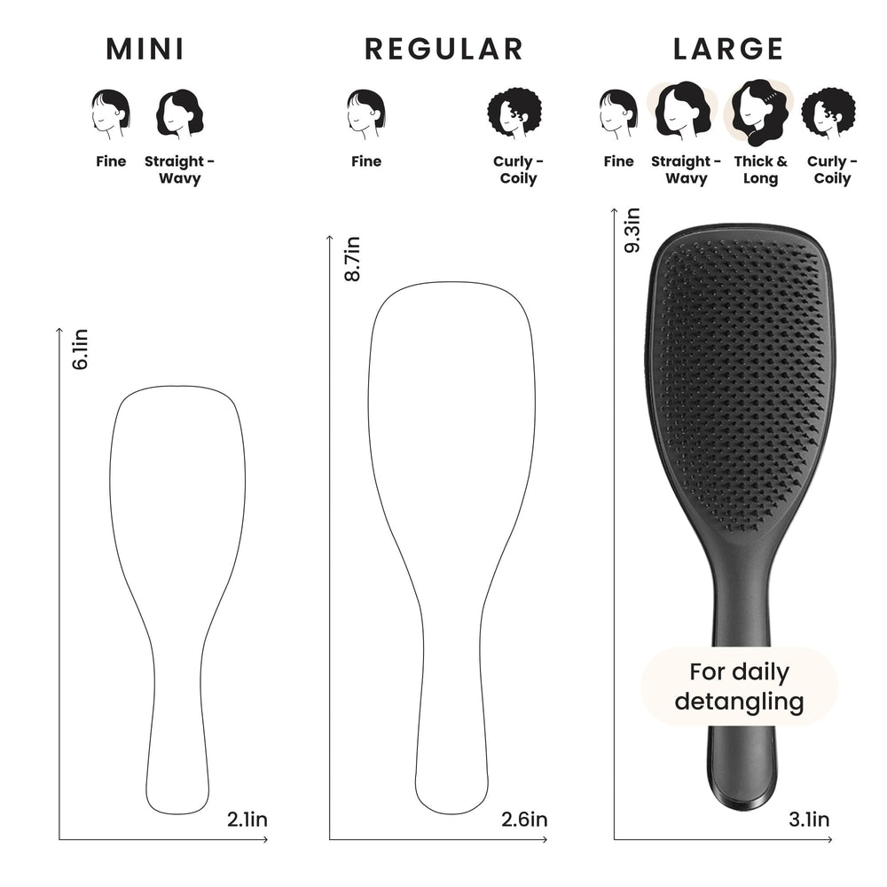 Tangle Teezer detangler in shower distributing conditioner evenly on hair