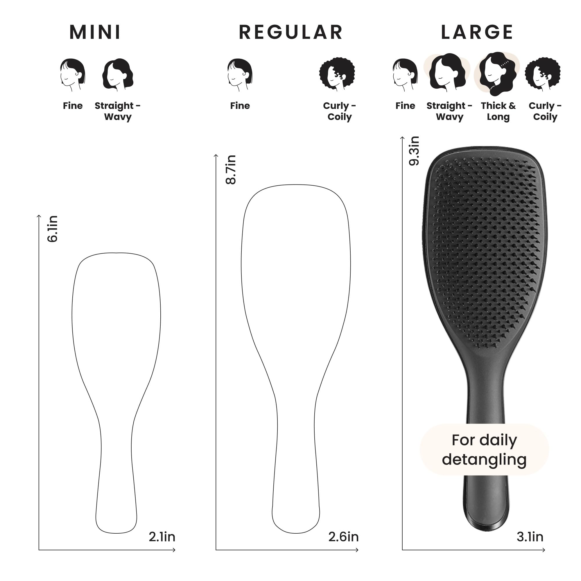 Tangle Teezer Large Ultimate Detangler shower brush distributes conditioning evenly