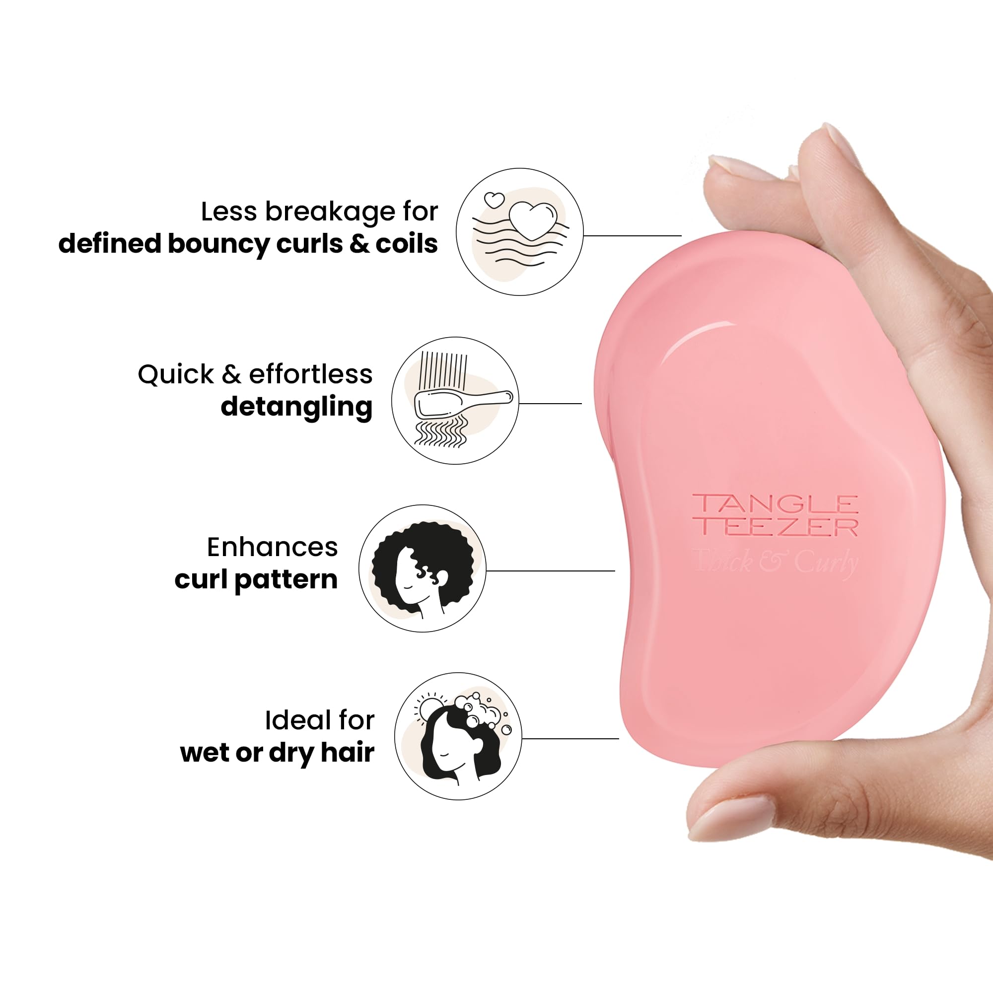 Close-up of two-tier teeth on Tangle Teezer, designed to glide through knots.