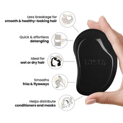 Tangle Teezer Detangler Panther Black close-up of flex-teeth for knot-free detangling