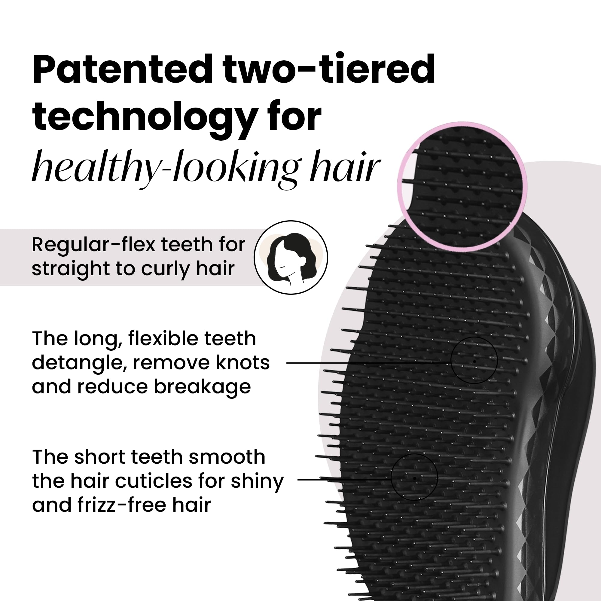 Tangle Teezer Panther Black wet-hair use shows gentle glide during shower routine