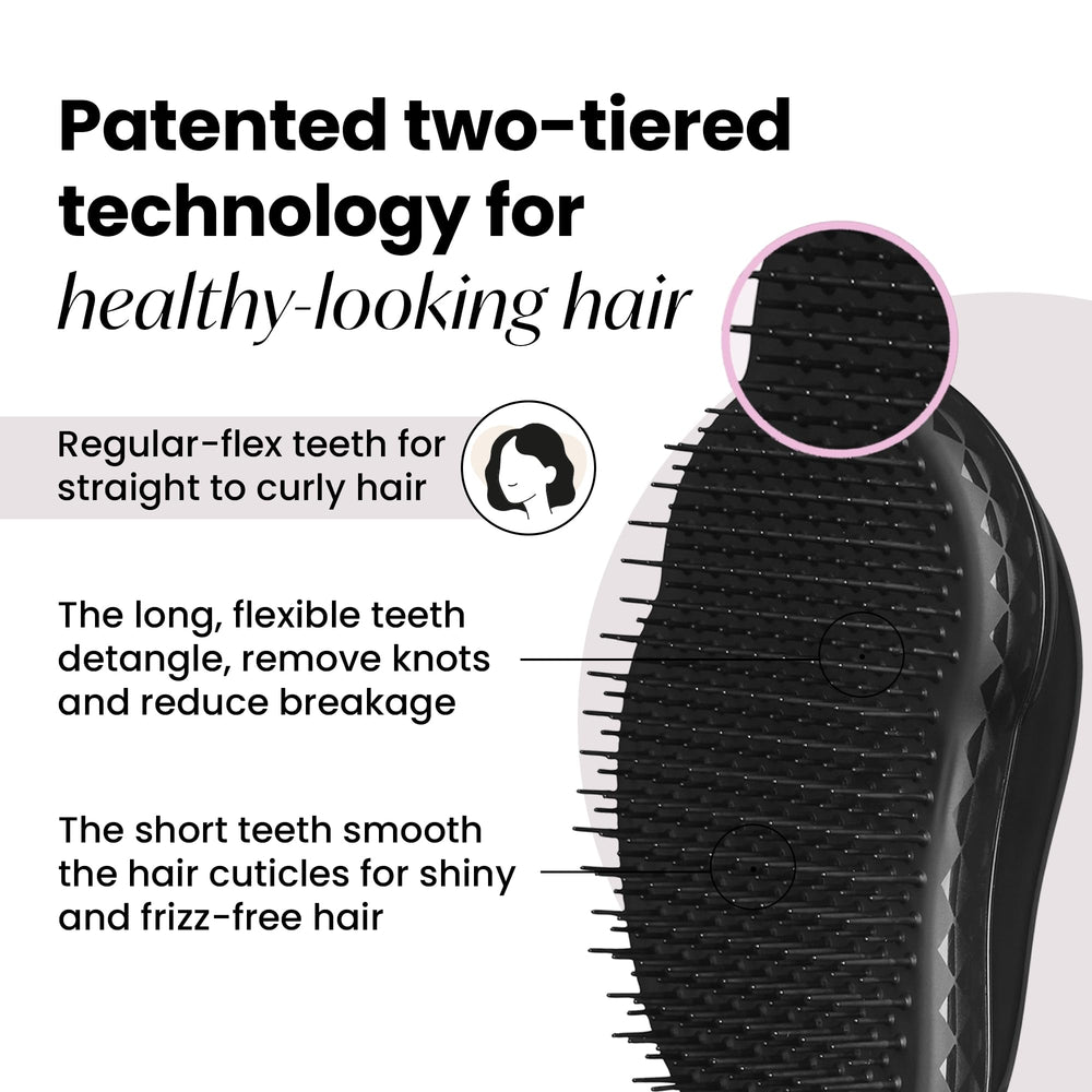 Tangle Teezer Panther Black wet-hair use shows gentle glide during shower routine