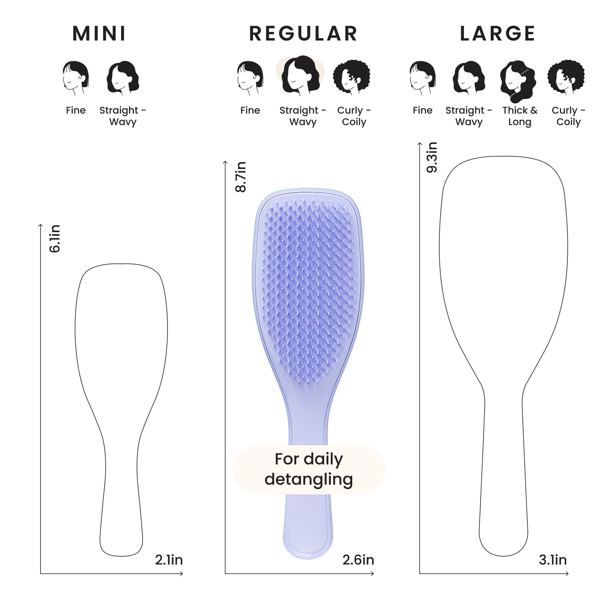 Close-up of Tangle Teezer Ultimate Detangler Brush showing flexible teeth for gentle control.