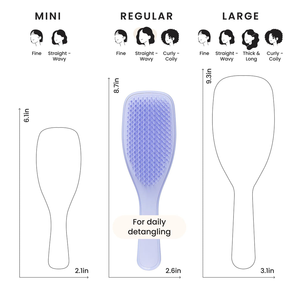 Close-up of Tangle Teezer Ultimate Detangler Brush showing flexible teeth for gentle control.
