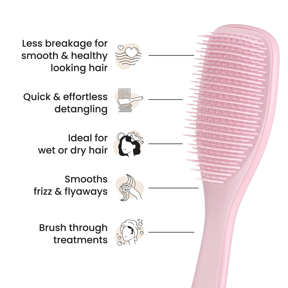 Tangle Teezer Ultimate Detangler Brush demonstrates gentle detangling with soft teeth