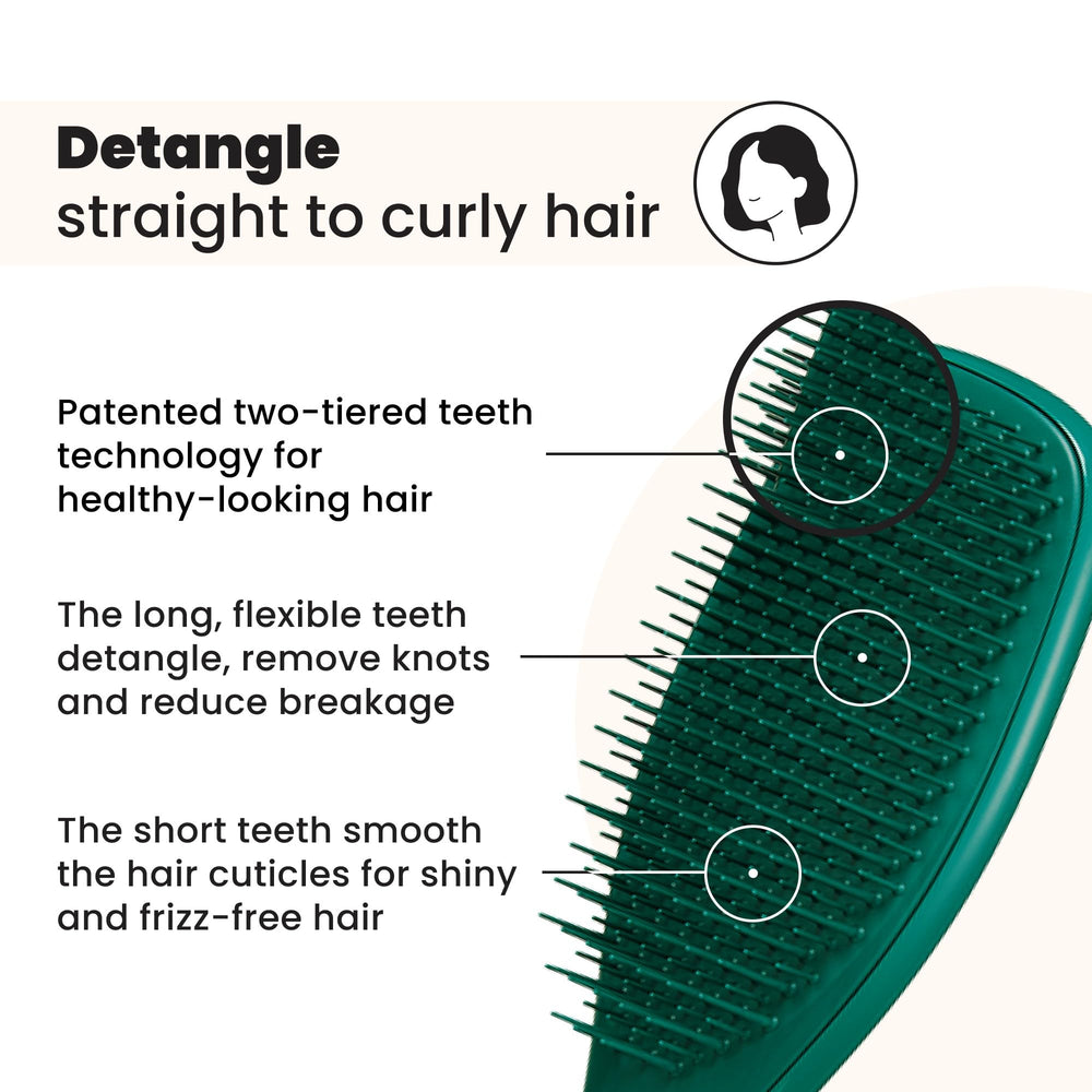 Tangle Teezer Ultimate Detangler Emerald Green teeth closeup